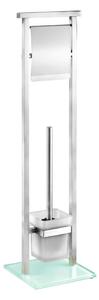 WENKO 22992100 - WC štětka DEBAR 18x73 cm nerez/satin/bílá
