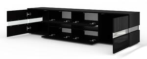 TV stolek/skříňka Vaimo (matná černá + lesklá černá) (s osvětlením). 1085838