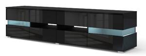 TV stolek/skříňka Vaimo (matná černá + lesklá černá) (s osvětlením). 1085838