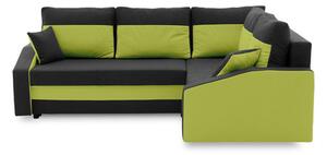 Rohová rozkládací sedací souprava GRANDE PLUS - color mikro Pravá Černá + Zelená
