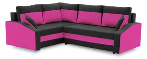 Rohová rozkládací sedací souprava GRANDE PLUS - color mikro Levá Černá + Růžová