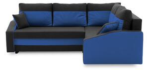Rohová rozkládací sedací souprava GRANDE PLUS - color mikro Pravá Černá +Tmavě modrá