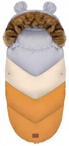 Fusak do kočárku TEDDY PRO V-LINE - pastelový oranžový/béžový/šedý