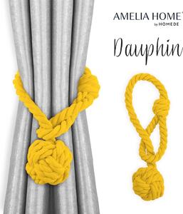 AmeliaHome Sada úvazů na závěs DAUPHIN 2 ks žlutá