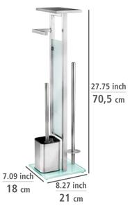 WENKO 23364100 - WC štětka DEBAR 21x70,5 cm nerez/satin/bílá