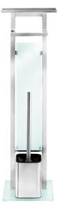 WENKO 23364100 - WC štětka DEBAR 21x70,5 cm nerez/satin/bílá