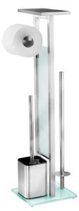 WENKO 23364100 - WC štětka DEBAR 21x70,5 cm nerez/satin/bílá