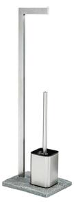 WENKO 20604100 - WC štětka GRANIT 23x73,5 cm nerez/satin/šedá