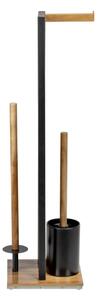 WENKO 25784100 - WC set RIVALTA 18x70 cm hnědá/černá