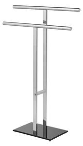 WENKO 25389100 - Stojan na ručníky LAVA 50x81,5 cm nerez/stříbrná/černá