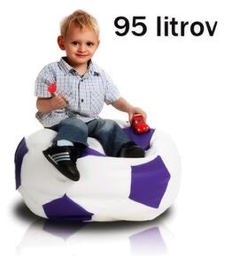 Sedací vak malá bílofialová fotbalový míč TiaHome