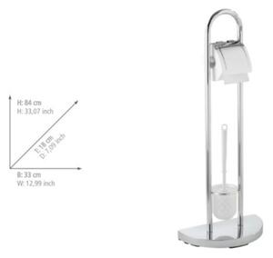 WENKO 16608100 - WC štětka COSENZA 33x84 cm lesk. chrom/satin