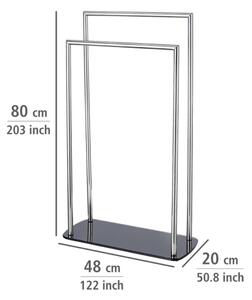 WENKO 24076800 - Držák ručníků RAVINA 48x80 cm nerez/stříbrná/černá