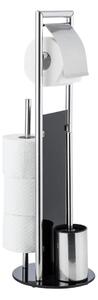 WENKO 24075800 - WC set RAVINA 20x707 cm nerez/stříbrná/černá