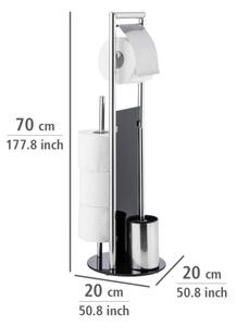 WENKO 24075800 - WC set RAVINA 20x707 cm nerez/stříbrná/černá