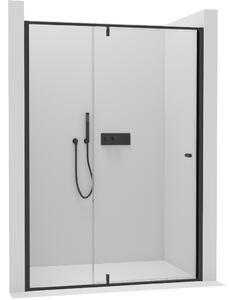 Cerano Santini, křídlové sprchové dveře 120x195 cm, 6mm čiré sklo, černý profil, CER-CER-428773