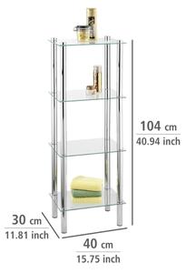 WENKO 15853100 - Regál YAGO 40x104 cm nerez/stříbrná/čirá