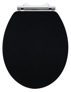 WENKO 25772100 - WC sedátko BAMBUZA 37x44 cm černá/hnědá/lesk. chrom
