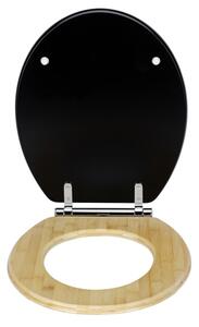 WENKO 25772100 - WC sedátko BAMBUZA 37x44 cm černá/hnědá/lesk. chrom
