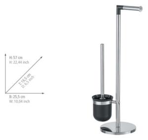 WENKO 21836800 - WC štětka PARUS 25,5x57 cm nerez/stříbrná/černá