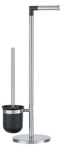 WENKO 21836800 - WC štětka PARUS 25,5x57 cm nerez/stříbrná/černá
