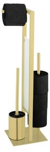 WENKO 26034100 - WC set RIVALTA 18x70 cm nerez/zlatá/bílá/černá