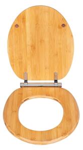 WENKO 25224100 - WC sedátko BAMBOUSA 34,5x40,5 cm hnědá/stříbrná