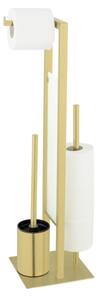 WENKO 26034100 - WC set RIVALTA 18x70 cm nerez/zlatá/bílá/černá