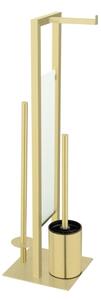 WENKO 26034100 - WC set RIVALTA 18x70 cm nerez/zlatá/bílá/černá
