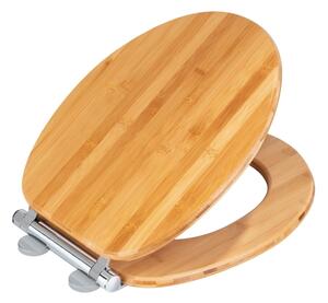 WENKO 25224100 - WC sedátko BAMBOUSA 34,5x40,5 cm hnědá/stříbrná