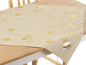 Vánoční vyšívaný ubrus Golden tree TiaHome - 85x85cm