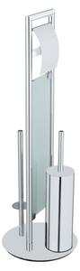 WENKO 25384100 - WC set SULMONA 25x76 cm stříbrná/černá