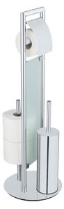WENKO 25384100 - WC set SULMONA 25x76 cm stříbrná/černá