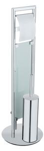 WENKO 25384100 - WC set SULMONA 25x76 cm stříbrná/černá
