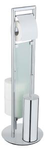 WENKO 25384100 - WC set SULMONA 25x76 cm stříbrná/černá
