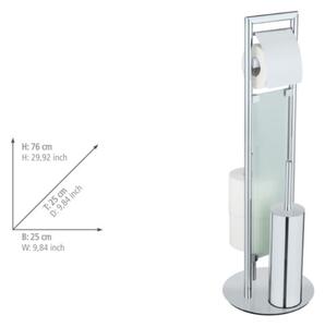 WENKO 25384100 - WC set SULMONA 25x76 cm stříbrná/černá