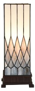 Bílo-šedá stolní lampa Tiffany Paulette - 17*17*43 cm E27/ 1*40W - Clayre & Eef