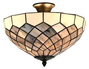 Bílo-šedá stropní lampa Tiffany Paulette - Ø 41*24 cm E14/ 2*40W - Clayre & Eef