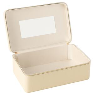 Béžová koženková šperkovnice J-line Jewly 30 x 19 cm