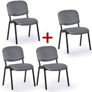 Konferenční židle VIVA PLUS 3+1 ZDARMA - černé nohy, šedá