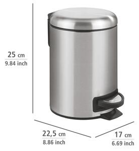 WENKO 22702100 - Odpadkový koš LEMAN 17x25 cm nerez/satin/černá