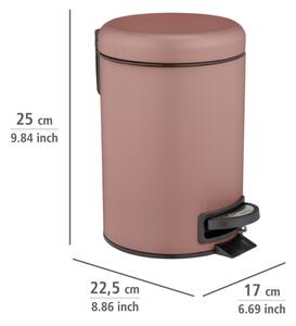 WENKO 25155100 - Koš na odpadky LEMAN 17x25 cm růžová/černá
