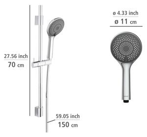 WENKO 25452100 - Sprchový set WATERSAVING SYSTEM 70 cm stříbrná