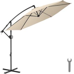 Tectake Slunečník Artemis, otočný o 360°, sklopný, 3 x 3 m - béžová