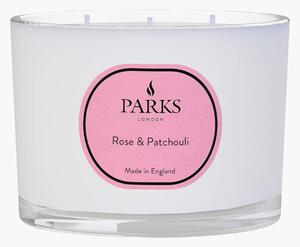 Ručně vyrobená vonná svíčka se třemi knoty Vintage Aromatherapy (růže, pačuli a zelené stonky)