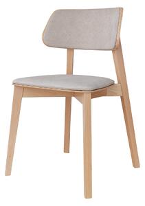 Čalouněná židle béžová s dřevěnými nohami CL03 Como