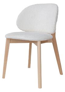 Čalouněná židle krémová s dřevěnými nohami CM01 Pecora