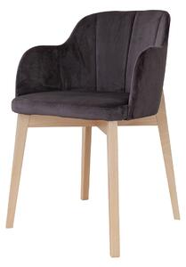 Čalouněná židle šedá s dřevěnými nohami RIV97 Fondo