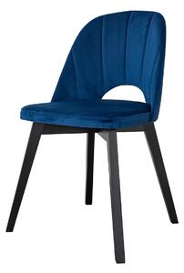 Čalouněná židle modrá s dřevěnými černými nohami RIV81 Breno