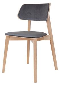 Čalouněná židle šedá s dřevěnými nohami RIV96 Como